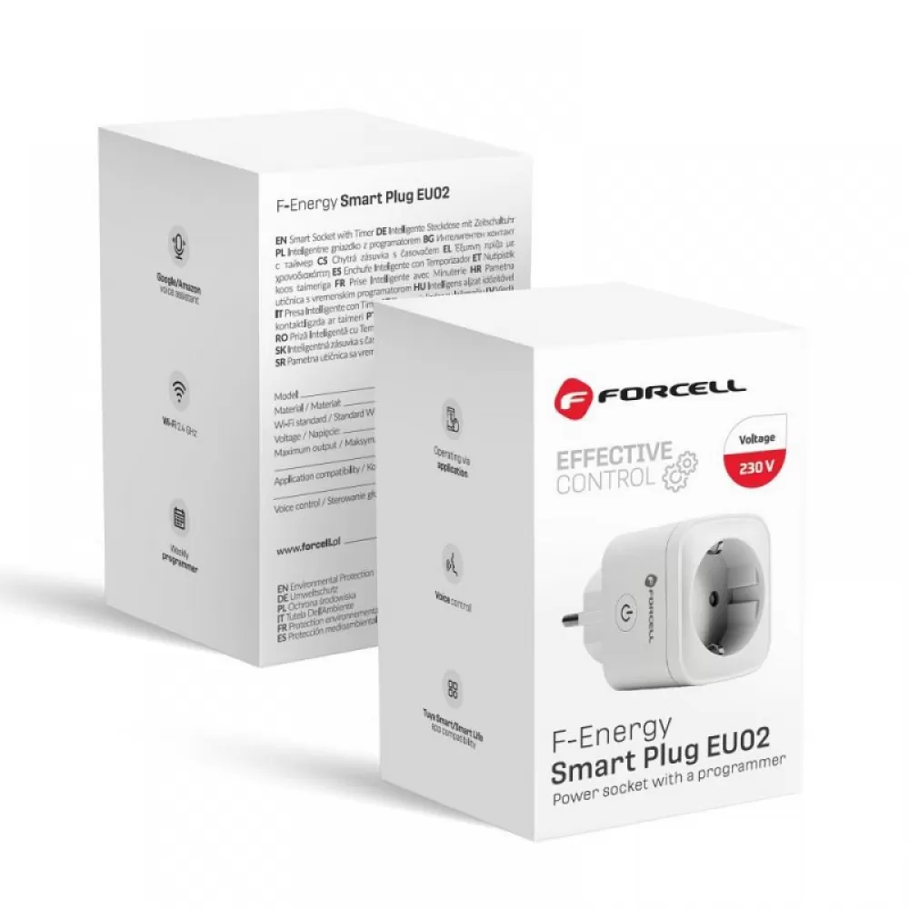 Pametna WiFi uticnica – Forcell F-Energy EU02. bela