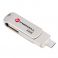 FORCELL F-DATA Metal Duo 64 GB USB flash USB 3.2 Gen 1 (USB A/Type C) srebrni