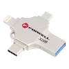 FORCELL F-DATA Metal Quad 32 GB USB fles USB 3.2 Gen 1 (USB A/Type C/Lightning/Micro USB) srebrni