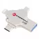 FORCELL F-DATA Metal Quad 32 GB USB fles USB 3.2 Gen 1 (USB A/Type C/Lightning/Micro USB) srebrni