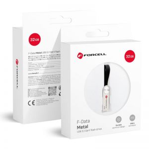 FORCELL F-DATA Metal 32 GB USB flash USB 3.2 Gen 1 (USB A) srebrni