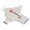 FORCELL F-DATA Metal Quad 16 GB USB fles USB 3.2 Gen 1 (USB A/Type C/Lightning/Micro USB) srebrni