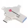 FORCELL F-DATA Metal Quad 16 GB USB fles USB 3.2 Gen 1 (USB A/Type C/Lightning/Micro USB) srebrni