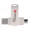 FORCELL F-DATA Metal Duo 128 GB USB flash USB 3.2 Gen 1 (USB A/Type C) srebrni