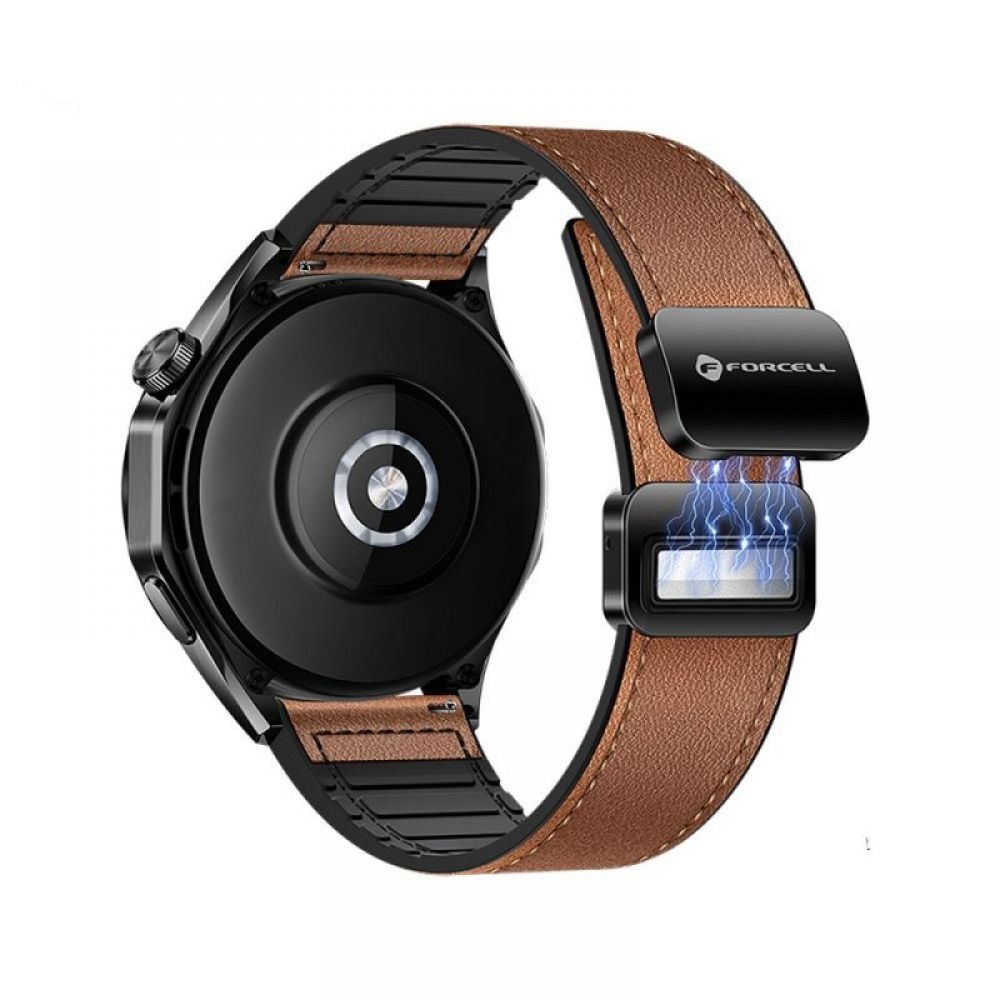 FORCELL F-DESIGN FS20 magnetna narukvica od eko koze za SAMSUNG Watch 22 mm braon