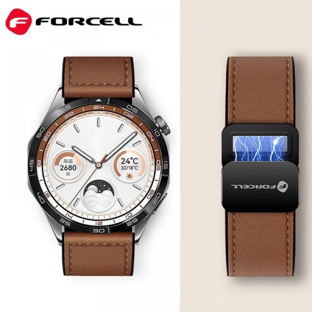 FORCELL F-DESIGN FS20 magnetna narukvica od eko koze za SAMSUNG Watch 22 mm braon