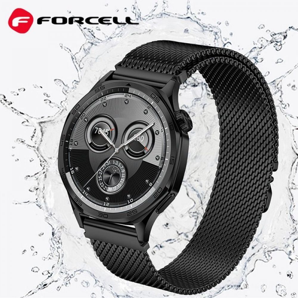 FORCELL F-DESIGN FS10 narukvica od nerdjajuceg celika za SAMSUNG Watch 22 mm crna