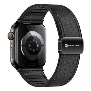 FORCELL F-DESIGN FA21 narukvica od ekoloske koze za APPLE Watch 38/40/41 mm crna