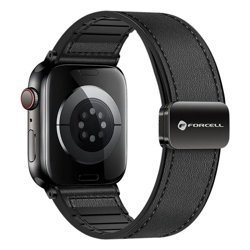 FORCELL F-DESIGN FA21 narukvica od ekoloske koze za APPLE Watch 38/40/41 mm crna