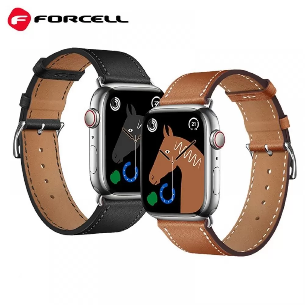 FORCELL F-DESIGN FA20 narukvica od ekoloske koze za APPLE Watch 38/40/41 mm crna