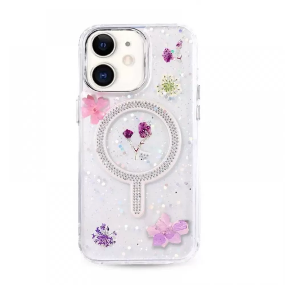 Futrola Luxury Flowers za iPhone 15 (6.1) bela