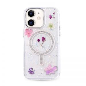 Futrola Luxury Flowers za iPhone 15 (6.1) bela