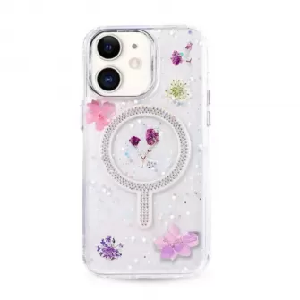 Futrola Luxury Flowers za iPhone 15 (6.1) bela