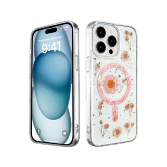 Futrola Luxury Flowers za iPhone 15 Plus (6.7) roze