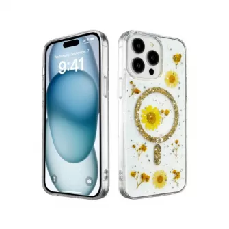 Futrola Luxury Flowers za iPhone 15 Plus (6.7) zlatna