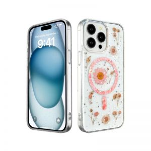 Futrola Luxury Flowers za iPhone 16 Pro Max (6.9) roze