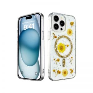 Futrola Luxury Flowers za iPhone 16 Pro Max (6.9) zlatna