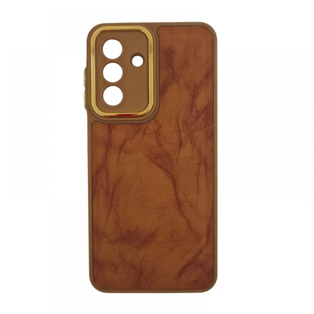 Futrola Leather sa Niklovanim obodom za Samsung A566 Galaxy A56 braon