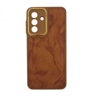 Futrola Leather sa Niklovanim obodom za Samsung A566 Galaxy A56 braon