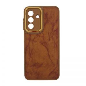 Futrola Leather sa Niklovanim obodom za Samsung A065 Galaxy A06 braon