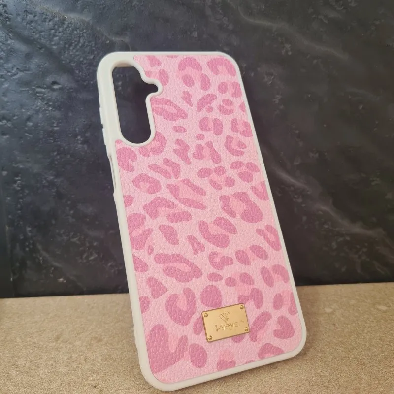 Futrola Leather Print za Samsung A256 Galaxy A25 roze