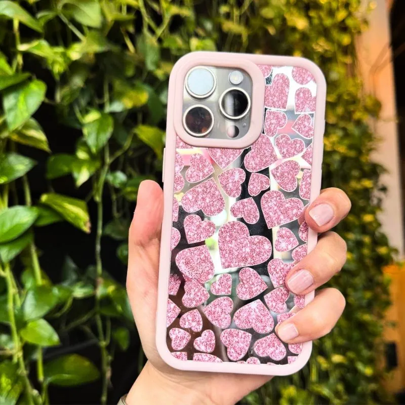 Futrola Luxury Heart za Samsung A066 Galaxy A06 roze