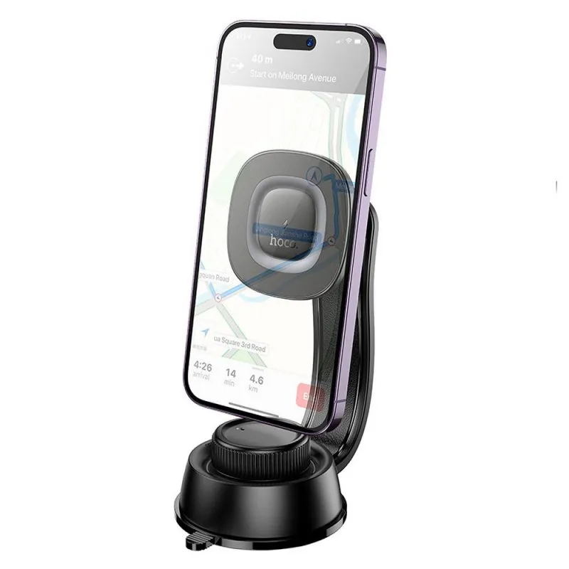 Auto drzac za telefon indukciona Hoco 15W centralna konzola HW31 crni