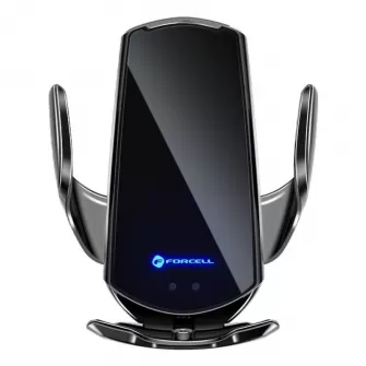 FORCELL drzac za automobil sa bezicnim punjenjem, automatskim senzorom + magnetnim adapterima HS1 15W crni
