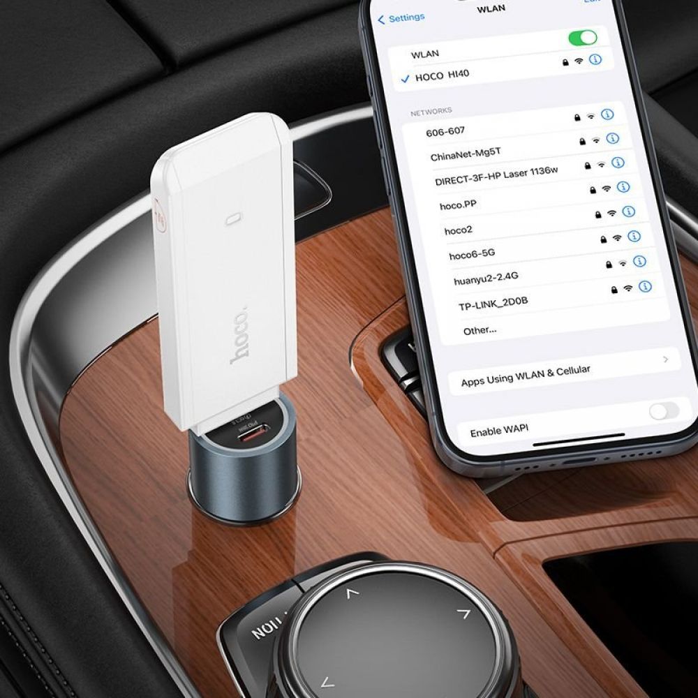 Prenosni bezicni ruter USB A Hoco WiFi HI40 beli