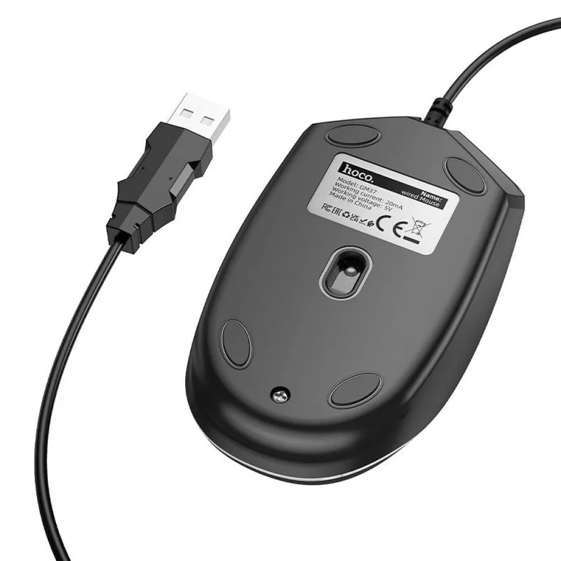 HOCO gaming zicani USB A kompjuterski mis 2400 dpi GM37 crni