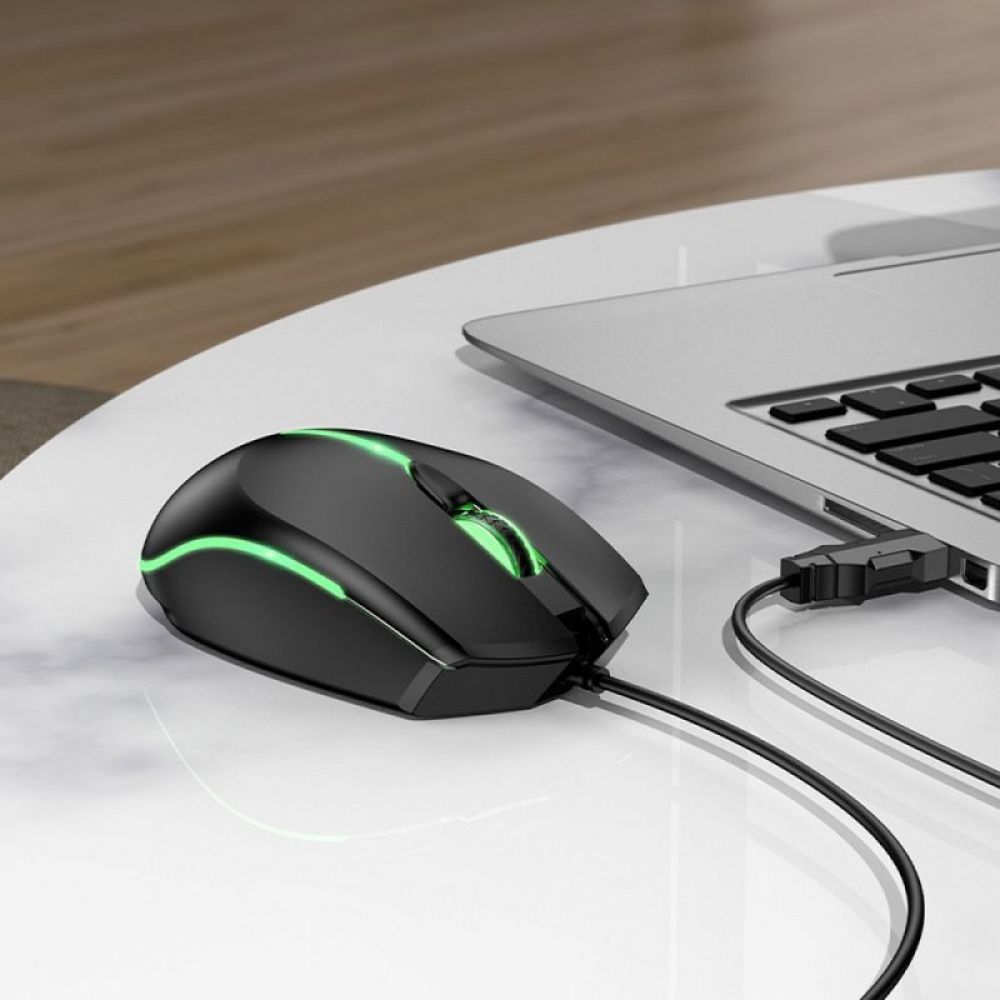 HOCO gaming zicani USB A kompjuterski mis 2400 dpi GM37 crni
