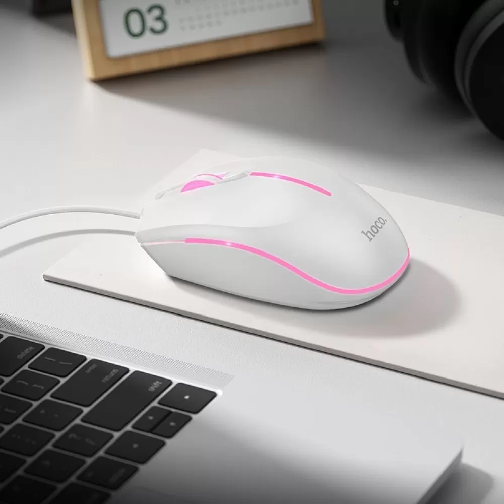 HOCO gaming zicani USB A kompjuterski mis 2400 dpi GM37 beli
