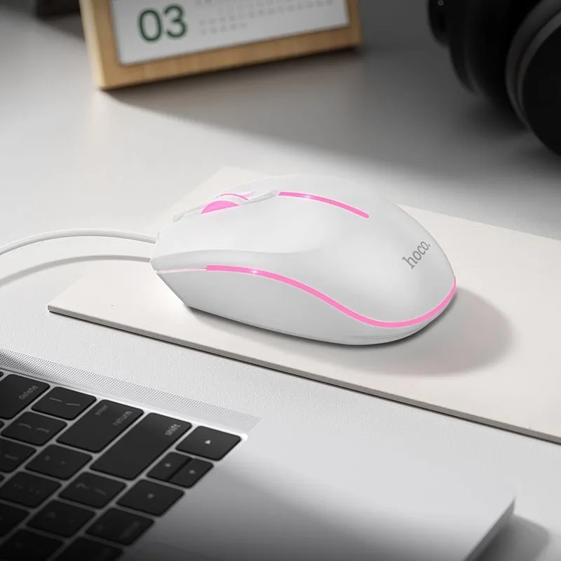 HOCO gaming zicani USB A kompjuterski mis 2400 dpi GM37 beli
