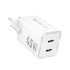 FORCELL F-ENERGY Mini GaN III VT-36B putni punjac sa 2 x Type C prikljuccima, PD QC4.0 45W beli
