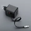 FORCELL F-ENERGY GaN III VT-R7 putni punjac sa uvlacivim kablom Type C i 1x Type C, 1x USB A prikljuccima za punjenje PD QC4.0 3A 70W sivi