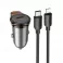 HOCO auto punjac Type C + kabl Type C na Lightning PD QC 30W NZ16 metal sivi