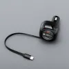 FORCELL F-ENERGY Alu auto punjac sa uvlacivim kablom Type C i Type C + USB A prikljuccima PD QC4.0 SFC2.0 3A 75W crni