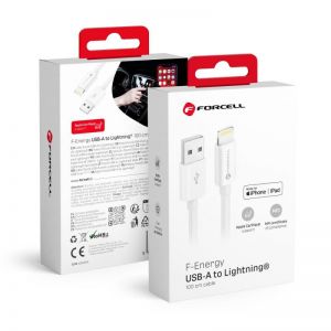 FORCELL F-ENERGY C703 kabl USB A na Lightning MFi 2,4A 12W 1 m beli