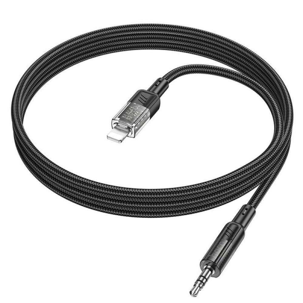 HOCO kabl AUX Audio Dzek 3,5mm na Lightning 8-pin UPA27 1,2m crni