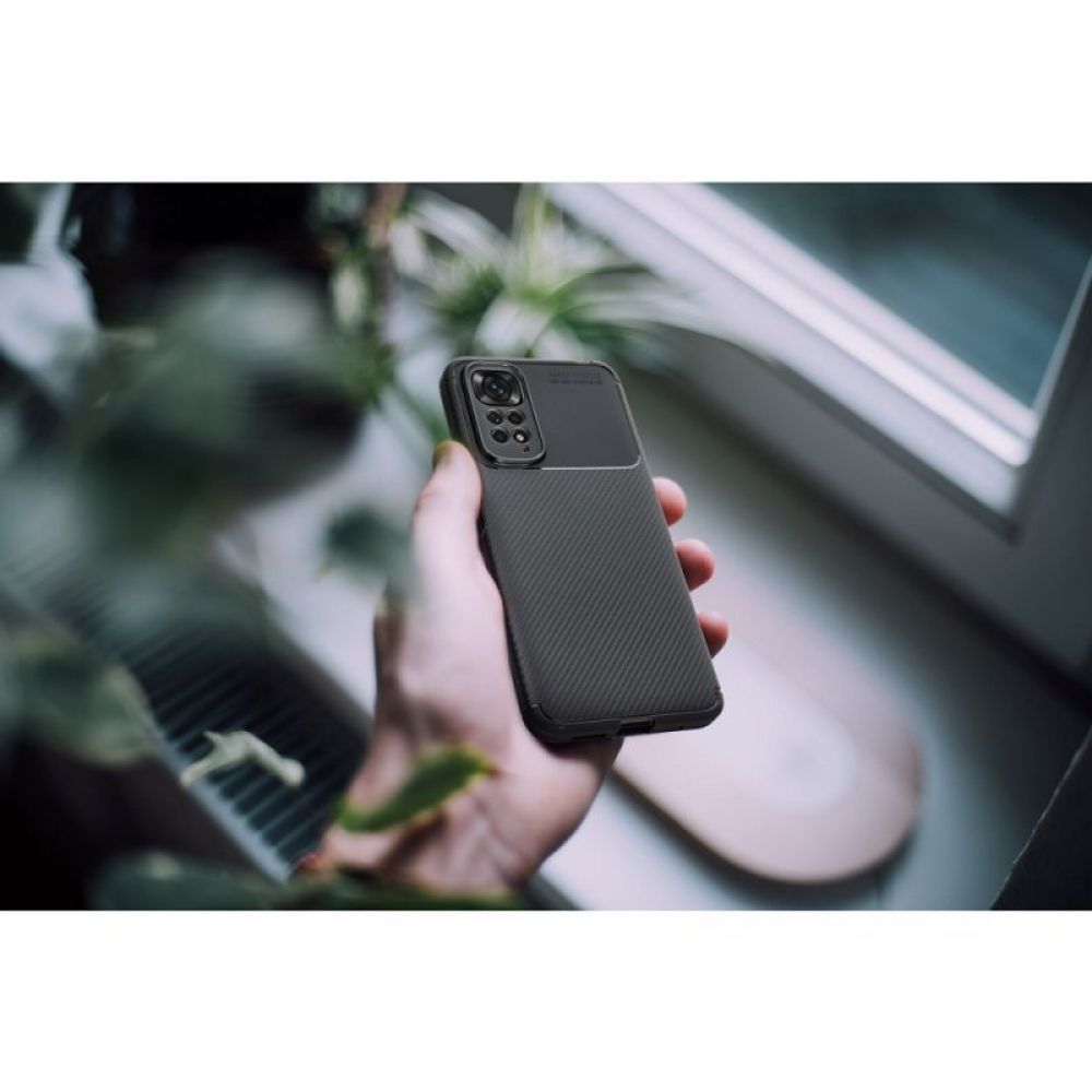 Silikonska futrola AUTO FOCUS LINE (carbon premium) za XIAOMI Redmi Note 14 PRO 4G crna