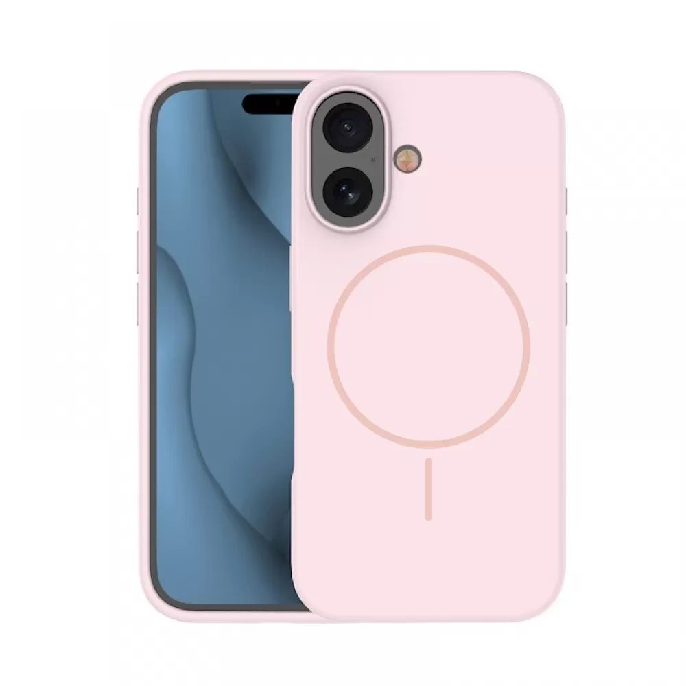 Futrola Silicone Thin Mag za iPhone 16e svetloruzicasta