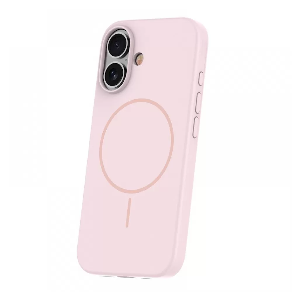 Futrola Silicone Thin Mag za iPhone 16e svetloruzicasta