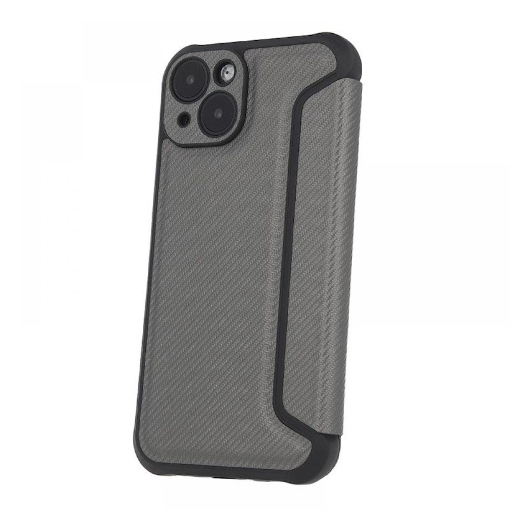Futrola flip RAZOR BOOK (Smart Carbon case) za Samsung Galaxy A36 5G / A56 5G srebrna