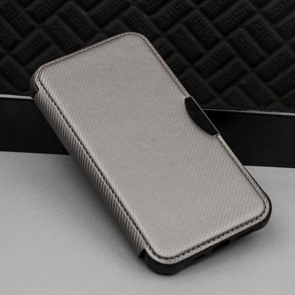Futrola flip RAZOR BOOK (Smart Carbon case) za Samsung Galaxy A36 5G / A56 5G srebrna