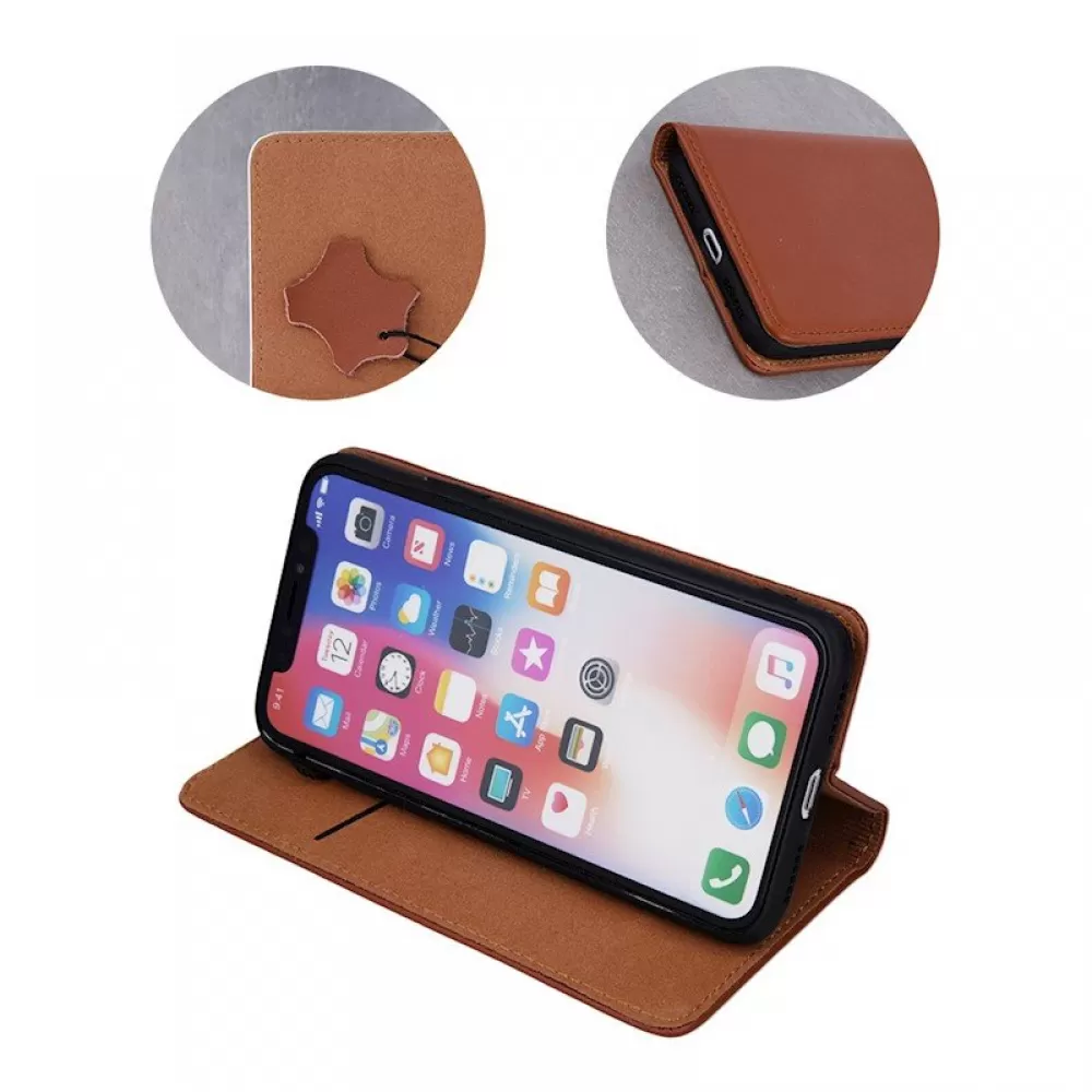 Futrola Genuine Leather Smart Pro za Samsung Galaxy A36 5G / A56 5G braon