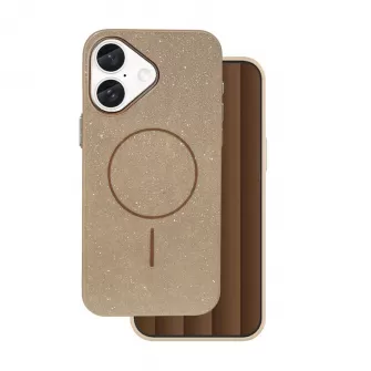 Futrola Glitter MagSafe za iPhone 16 (6.1) braon