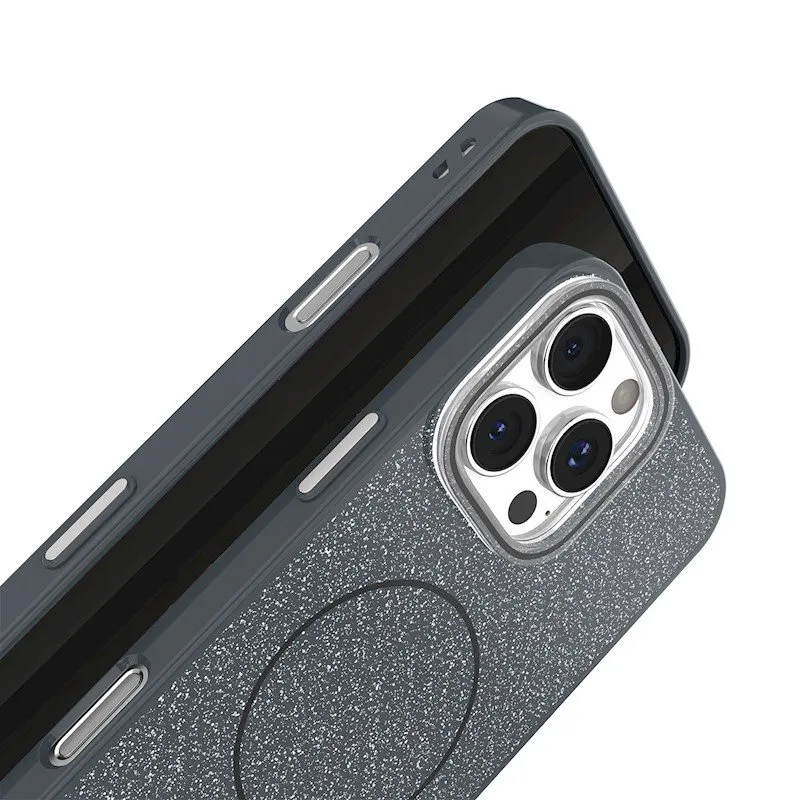 Futrola Glitter MagSafe za iPhone 14 Pro (6.1) crna