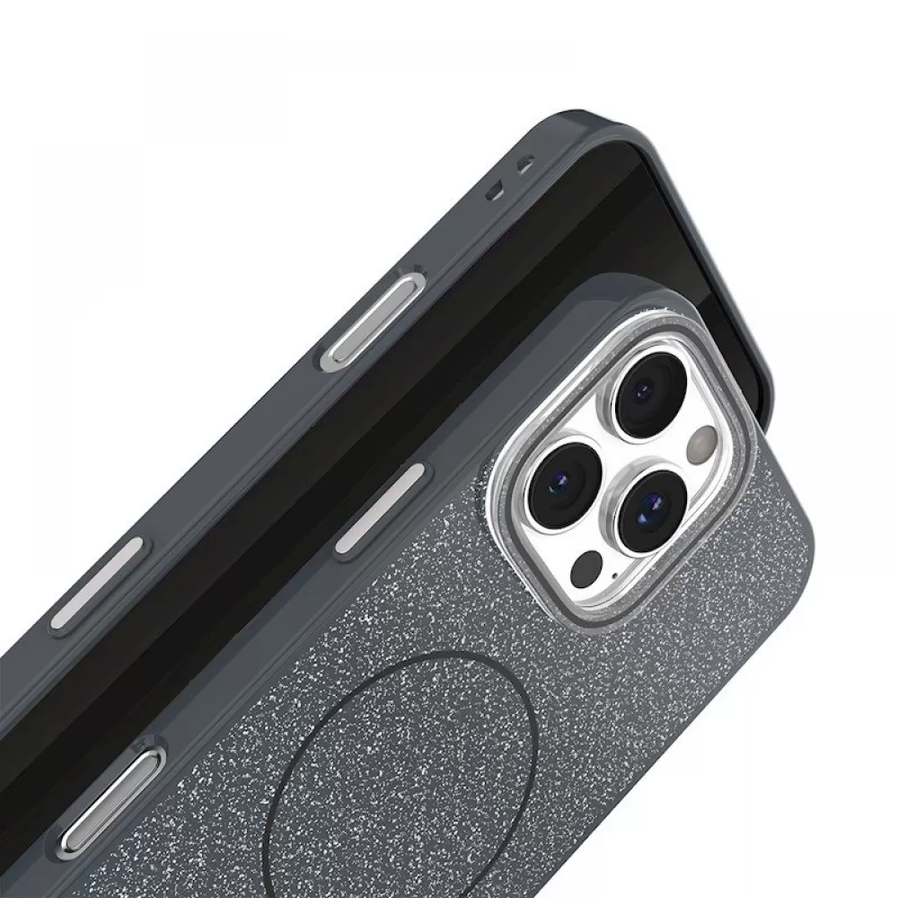 Futrola Glitter MagSafe za iPhone 14 (6.1) crna