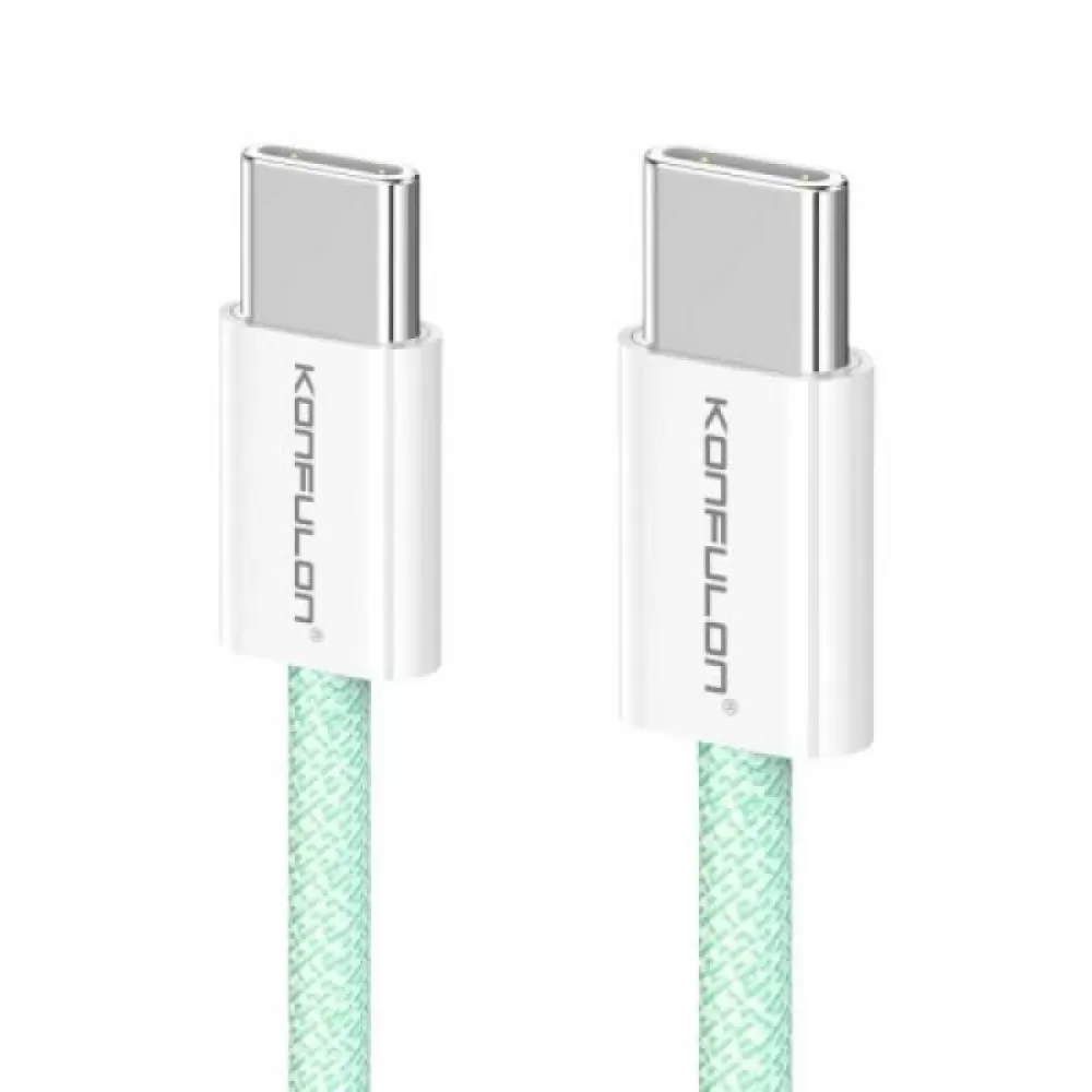 Usb kabal KONFULON DC61 FAST CHARGE 60W Type C na Type C zeleni