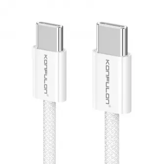 Usb kabal KONFULON DC61 FAST CHARGE 60W Type C na Type C beli